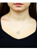 Diamant L'éternel Halskette mit Anhänger aus 375 Weißgold mit Diamant Herz-Design