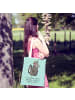 Mr. & Mrs. Panda Tote Bag Stinktier  mit Spruch in Türkis Pastell