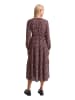 Marc O'Polo Stufenkleid mit Allover-Print relaxed in Medium Brown