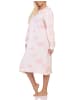 NORMANN Langarm Nachthemd klassische Design Knopfleiste am Hals - 87418 in rose
