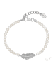 Engelsrufer  925 Sterling Silber rhodiniert Süßwasserperle Armband 17+3cm