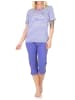 NORMANN Kurzarm Schlafanzug Pyjama Bündchen Streifen - 85055 in lila