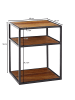 KADIMA DESIGN Massiver Sheesham-Holz Nachttisch, Industrie-Stil, 3 Ablagen