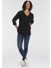 FLASHLIGHTS V-Ausschnitt-Pullover in schwarz