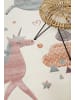Esprit home Teppich "Sunny Unicorn" in Weiß/Pastellblau/Pastellrosa/Pastellorange