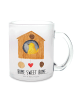 Mr. & Mrs. Panda Trinkglas Vogelhaus Home mit Spruch in Transparent