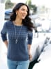 Sieh an! Ajourpullover in jeansblau
