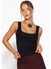 SASSYCLASSY Top mit Ziernaht in Schwarz