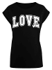 F4NT4STIC Extended Shoulder T-Shirt Love University Valentinstag Herz in schwarz