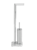 Wenko Stand WC-Garnitur Onyx Marmor, Stand WC-Garnitur Onyx, Stand WC-Garnitur Mod. Onyx in Chrom