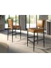 Angel Cerdá Hocker 4167 in Braun/Dunkler Stahl – (B)49 x (H)112 x (T)55 cm