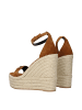 Versace Braun Leder Keilabsatz Sandalen