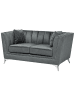 Beliani 2-Sitzer Sofa GAULA in Grau/Silber - (W) 160 x (H) 77 x (L) 80 cm