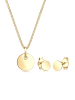 Elli Schmuckset 925 Sterling Silber Geo, Kreis in Gold