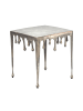 FineBuy Beistelltisch in Silber / Aluminium / 46x46x51