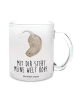 Mr. & Mrs. Panda Glas Otter Kopfüber mit Spruch in Transparent