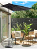 Beliani Halbrunder Sonnenschirm GALATI in Schwarz - (W) 270 x (H) 235 x (L) 100 cm
