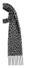 Faera Schal mit Leopardenmuster und Fransen weich in Schwarz