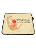 Mr. & Mrs. Panda Laptop Tasche Katze Wolle mit Spruch in Gelb Pastell