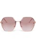 styleBREAKER Ovale Sonnenbrille in Gold/Braun-Rose Verlauf