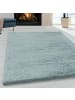 KADIMA DESIGN Teppich Hochflor Shaggy Uni Style Polypropylen Wohnzimmer in Blau
