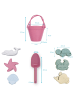 Intirilife Sandspielzeug 9-tlg. Set Silikon Kinder Strand Spielzeug in Brombeer-Rosa