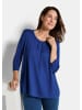 GOLDNER Kurzgröße:  Viskose-Oberteil mit Halbarm in royalblau