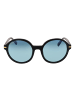Serengeti Frauen Sonnenbrille Rund Schwarz