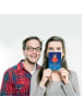Mr. & Mrs. Panda Postkarte Krebs Astrologie mit Spruch in Sternenhimmel Blau