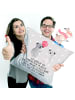 Mr. & Mrs. Panda Zierkissen Koala Luftballon mit Spruch in Grau Pastell