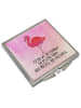 Mr. & Mrs. Panda Taschenspiegel Flamingo Classic mit Spruch in Aquarell Pink
