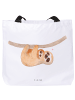 Mr. & Mrs. Panda Tote Bag Faultier Kind ohne Spruch in Weiß