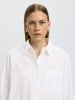 SELECTED FEMME Oversized Langarmhemd mit Brusttasche in Bright White