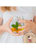 Mr. & Mrs. Panda Trinkglas Eule Federschmuck mit Spruch in Transparent