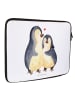 Mr. & Mrs. Panda Notebook Tasche Pinguin umarmen ohne Spruch in Weiß