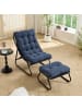 ABRIHOME Loungesessel in Blau mit Ottomane Sitzkissen für Wohnzimmer