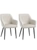 SONGMICS 2er-Set: Esszimmerstuhl in cappuccinobeige - (B)62.5 x (H)85 x (T)60 cm