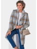 GOLDNER Kurzgröße:  Kurzgröße - Karo-Wollmantel in camel / hellblau / kariert