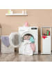 relaxdays Badregal mit Wäschekorb - (B)36 x (H)98 x (T)30 cm