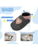 Yihakids YIHAKIDS Baby Leder Lauflernschuhe Weiche Lederpuschen Rutschfest"Liebe" in Grau