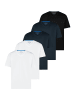Redmond T-Shirt Basic in Schwarz / dunkelblau / weiß