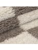 KADIMA DESIGN Teppich Hochflor Shaggy Waschbar Karo WATZMANN Strapazierfähig in Beige