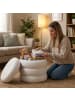relaxdays Teddyfell Hocker in Weiß - (H)47 x Ø 42 cm