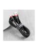 Baseus Strapazierfähiges Nylonkabel USB / USB-C QC3.0 2A 2M in Schwarz/Rot