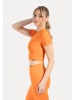 SMILODOX Crop Shirt Kenna in Orange