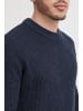 11 Project Strickpullover PRKimmich 21301061-ME  Lässiger Strickpullover mit Perlfang in Blau