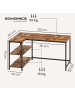VASAGLE Computertisch Barnet in Braun - (B)120 x (H)76 x (T)80 cm