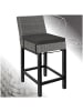 tectake Rattan Barstuhl Latina inklusive Sitzpolster, 45 x 62,5 x 99 cm, grau