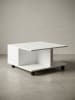 KADIMA DESIGN Couchtisch Storage | Schubladen, Rollbar, 70x70x36,5cm in Weiß