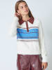 Co'couture Stripe Zip Knit ToryCC in Off white